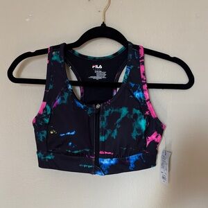 Fila Black Tie-Dye Crop Top